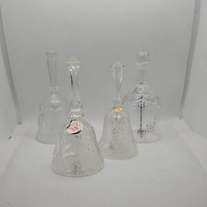Four Vintage Lead Crystal Bells